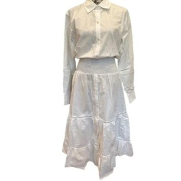 Thakoon White Eyelet Midi Dress‎ NWT Size X Resort Spring Summer Designer Chic - Picture 1 of 3